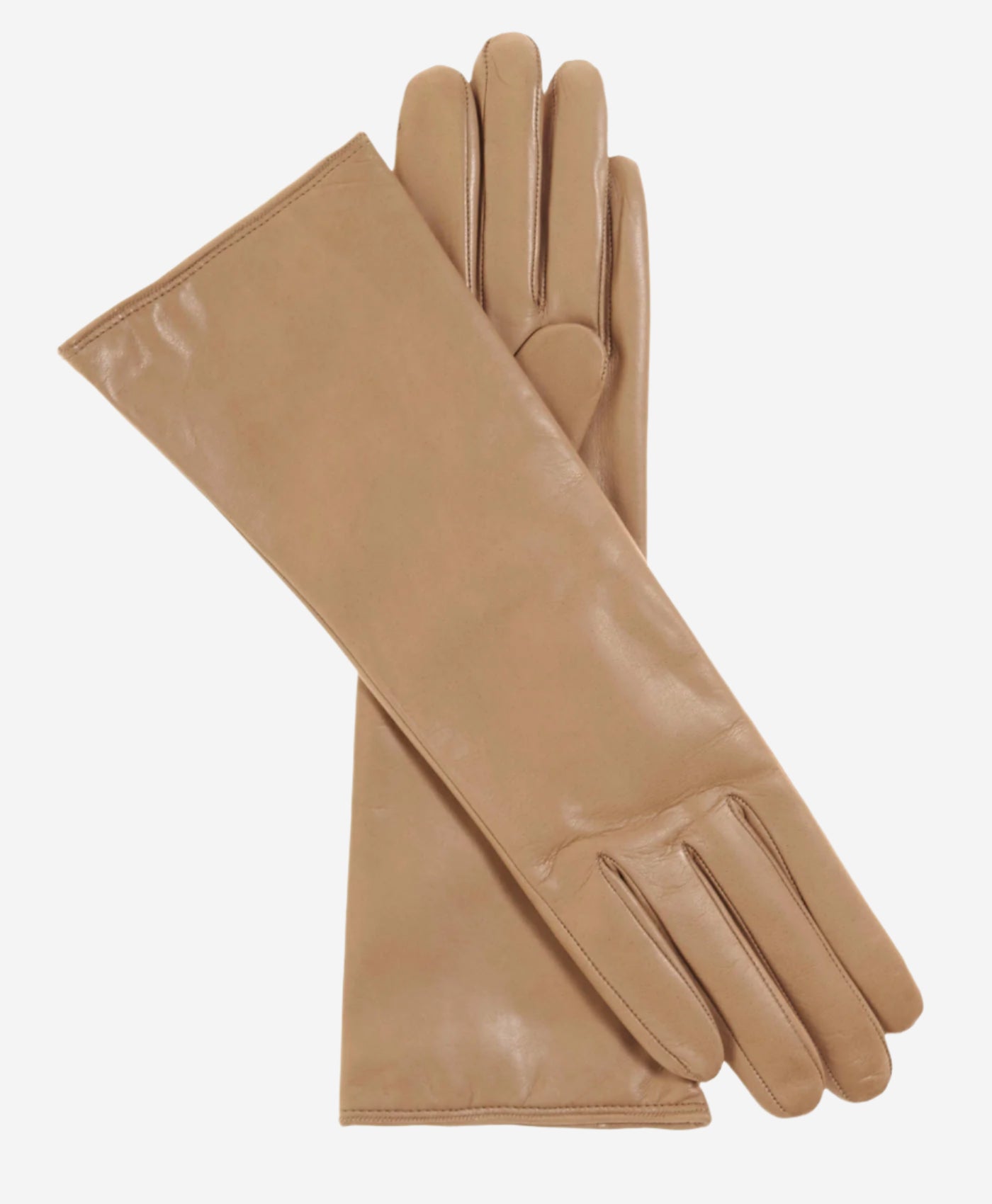 FC02W4 (beige) - Italian "4 Button Length" Cashmere Lined Leather Gloves - Leather Gloves Online - Luxury Leather Gloves - 1