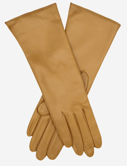 FC02W4 (camel) - Italian "4 Button Length" Cashmere Lined Leather Gloves - Leather Gloves Online - Luxury Leather Gloves - 1