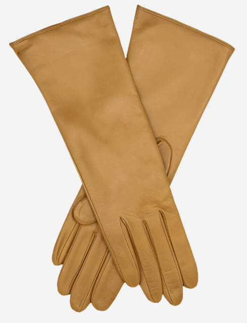 FC02W4 (camel) - Italian "4 Button Length" Cashmere Lined Leather Gloves - Leather Gloves Online - Luxury Leather Gloves - 1