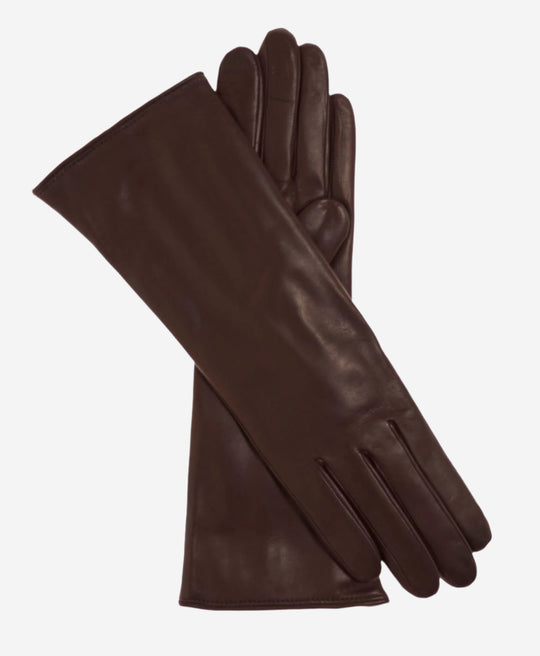 FC02W4 (dark brown) - Italian "4 Button Length" Cashmere Lined Leather Gloves