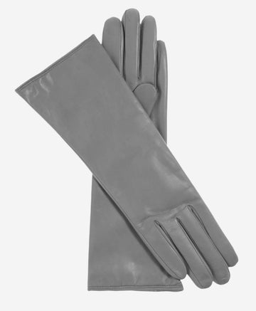 FC02W4 (grey) - Italian "4 Button Length" Cashmere Lined Leather Gloves  - Leather Gloves Online - Luxury Leather Gloves - 1