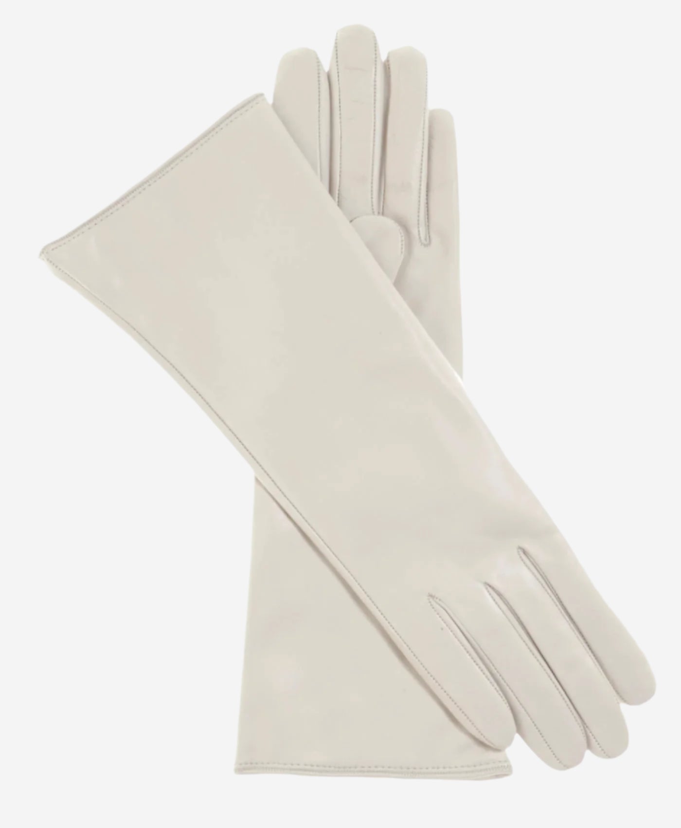 FC02W4 (ivory) - Italian "4 Button Length" Cashmere Lined Leather Gloves  - Leather Gloves Online - Luxury Leather Gloves - 1
