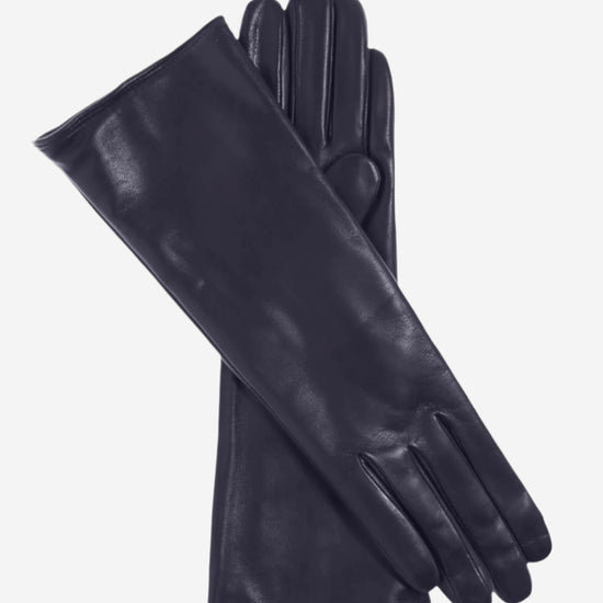 FC02W4 (navy) - Italian "4 Button Length" Cashmere Lined Leather Gloves - Leather Gloves Online - Luxury Leather Gloves - 2