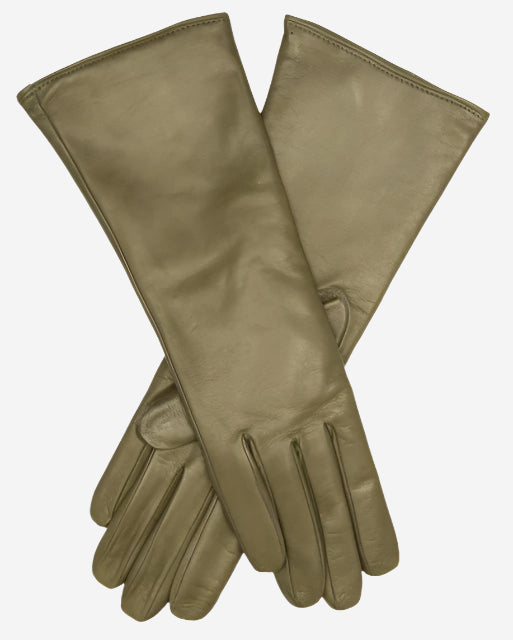 FC02W4 (olive) - Italian "4 Button Length" Cashmere Lined Leather Gloves