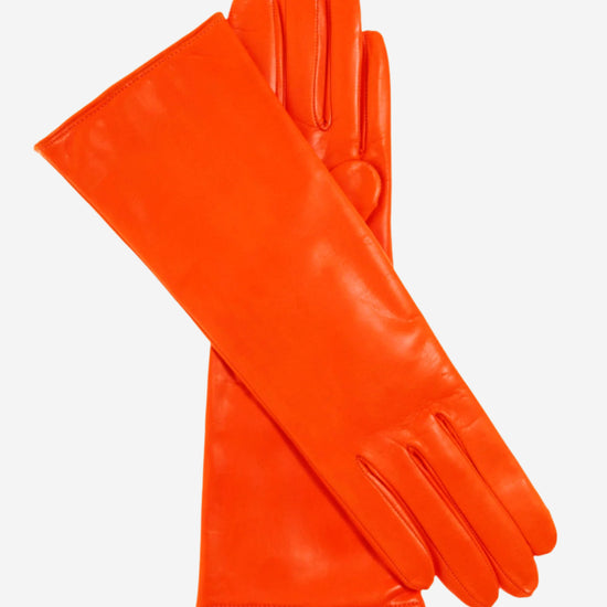 FC02W4 (pumpkin) - Italian "4 Button Length" Cashmere Lined Leather Gloves - Leather Gloves Online - Luxury Leather Gloves - 1