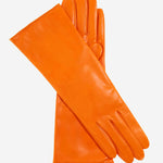 FC02W4 (tangerine) - Italian "4 Button Length" Cashmere Lined Leather Gloves - Leather Gloves Online - Luxury Leather Gloves - 1