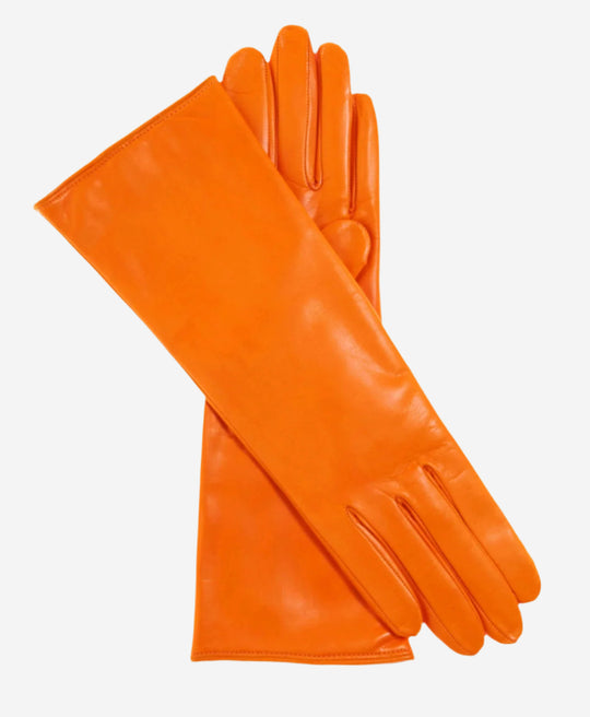 FC02W4 (tangerine) - Italian "4 Button Length" Cashmere Lined Leather Gloves