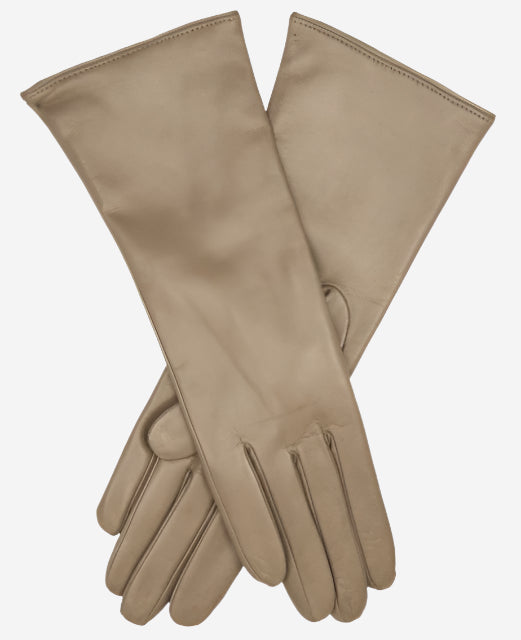 FC02W4 (taupe) - Italian "4 Button Length" Cashmere Lined Leather Gloves - Leather Gloves Online - Luxury Leather Gloves - 1