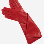 Leonora (red) - Italian cashmere lined 6-button length leather gloves - Leather Gloves Online - Luxury Leather Gloves - 1