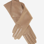 Leonora (beige) - Italian cashmere lined 6-button length leather gloves - Leather Gloves Online - Luxury Leather Gloves - 1