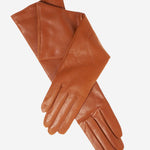 Leonora (cognac) - Italian cashmere lined 6-button length leather gloves - Leather Gloves Online - Luxury Leather Gloves - 1