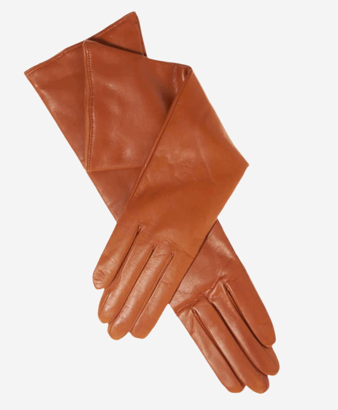 Leonora (cognac) - Italian cashmere lined 6-button length leather gloves - Leather Gloves Online - Luxury Leather Gloves - 1