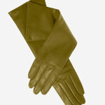 Leonora (moss) - Italian cashmere lined 6-button length leather gloves - Leather Gloves Online - Luxury Leather Gloves - 1