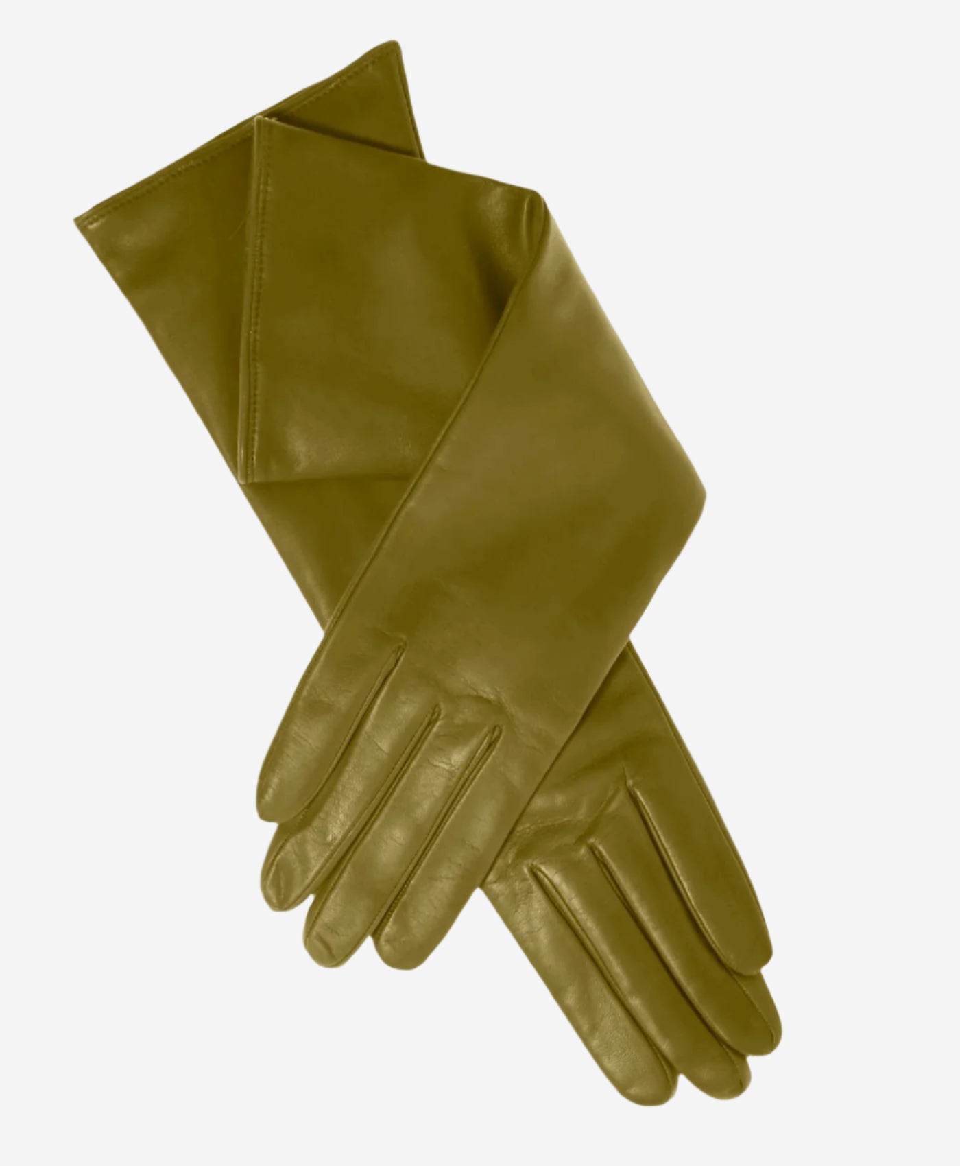 Leonora (moss) - Italian cashmere lined 6-button length leather gloves - Leather Gloves Online - Luxury Leather Gloves - 1