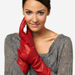 Leonora (red) - Italian cashmere lined 6-button length leather gloves - Leather Gloves Online - Luxury Leather Gloves - 3