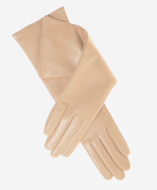 Leonora (rosewater) - Italian cashmere lined 6-button length leather gloves