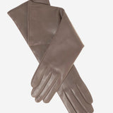 Leonora (taupe) - Italian cashmere lined 6-button length leather gloves - Leather Gloves Online - Luxury Leather Gloves - 1