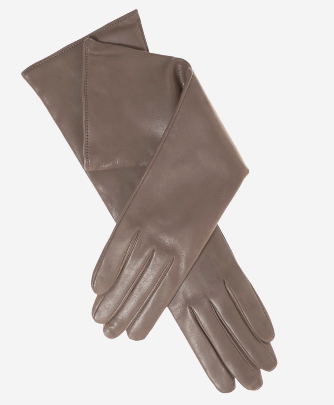 Leonora (taupe) - Italian cashmere lined 6-button length leather gloves - Leather Gloves Online - Luxury Leather Gloves - 1