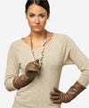 Leonora (taupe) - Italian cashmere lined 6-button length leather gloves - Leather Gloves Online - Luxury Leather Gloves - 2