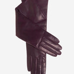 FC02W8 (black/grape) - Italian "8 Button Length" Cashmere Lined Leather Gloves - Leather Gloves Online - Luxury Leather Gloves - 1