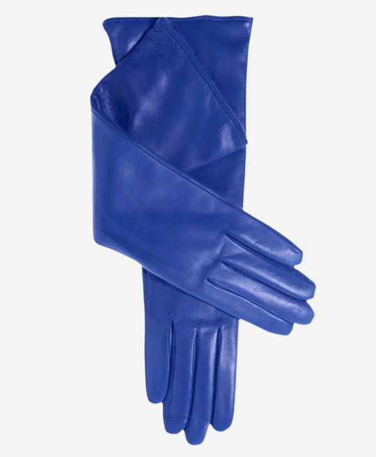 Leonora (blue) - Italian "8 Button Length" Cashmere Lined Leather Gloves