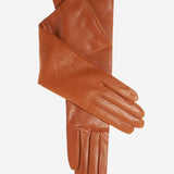 FC02W8 (cognac) - Italian "8 Button Length" Cashmere Lined Leather Gloves - Leather Gloves Online - Luxury Leather Gloves - 1