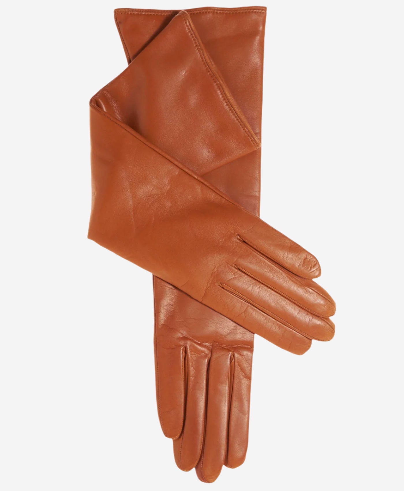 FC02W8 (cognac) - Italian "8 Button Length" Cashmere Lined Leather Gloves - Leather Gloves Online - Luxury Leather Gloves - 1