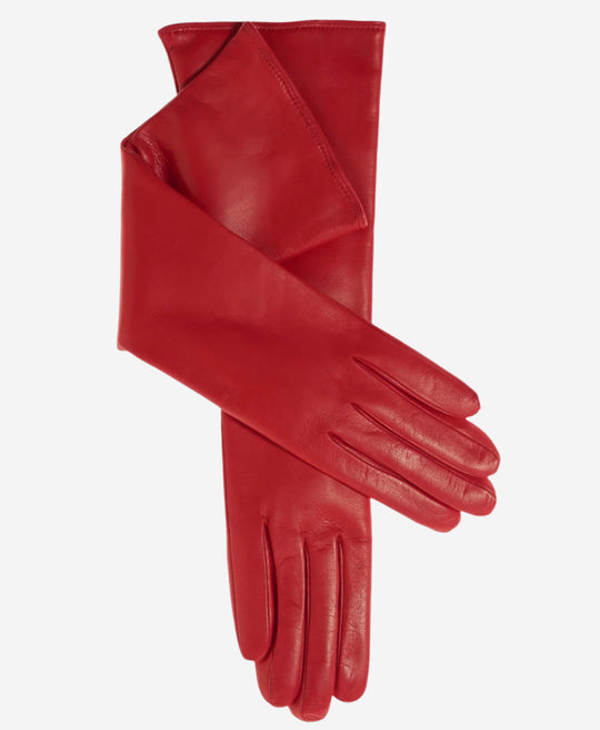 Leonora (red) - Italian "8 Button Length" Cashmere Lined Leather Gloves