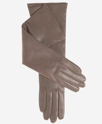 FC02W8 (taupe) - Italian "8 Button Length" Cashmere Lined Leather Gloves - Leather Gloves Online - Luxury Leather Gloves - 1