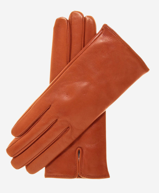 FC04 (medium brown) - Women's Italian Cashmere Lined Leather Gloves