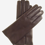 FC05 (brown) - Women's Short Fingered Cadet Italian Cashmere Lined Leather Gloves - Leather Gloves Online - Luxury Leather Gloves - 1