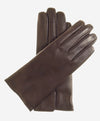 FC05 (brown) - Women's Short Fingered Cadet Italian Cashmere Lined Leather Gloves - Leather Gloves Online - Luxury Leather Gloves - 1