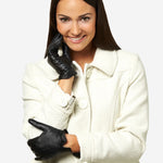 FC34 (black) - Women's Touchscreen Italian Cashmere Lined Leather Gloves - Leather Gloves Online - Luxury Leather Gloves - 2