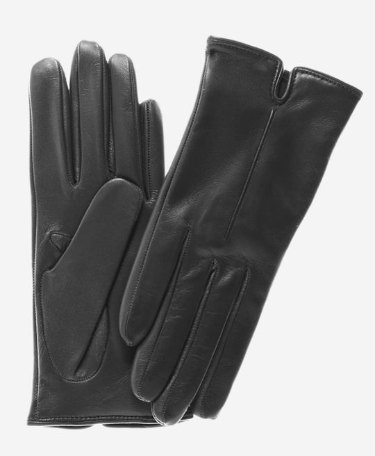 FC34 (black) - Women's Touchscreen Italian Cashmere Lined Leather Gloves