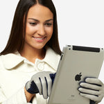 FC34 (grey) - Women's Touchscreen Italian Cashmere Lined Leather Gloves - Leather Gloves Online - Luxury Leather Gloves - 3