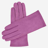 Sofia (purple) - Italian lambskin leather gloves with silk lining - Leather Gloves Online - Luxury Leather Gloves - 1