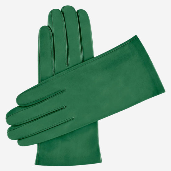 Sofia (olive) -  Italian lambskin leather gloves with silk lining - Leather Gloves Online - Luxury Leather Gloves - 2