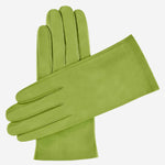 Sofia (lime) -  Italian lambskin leather gloves with silk lining - Leather Gloves Online - Luxury Leather Gloves - 1