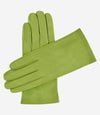 Sofia (lime) -  Italian lambskin leather gloves with silk lining - Leather Gloves Online - Luxury Leather Gloves - 1