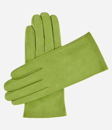 Sofia (lime) -  Italian lambskin leather gloves with silk lining - Leather Gloves Online - Luxury Leather Gloves - 1