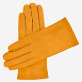 Sofia (canary) -  Italian lambskin leather gloves with silk lining - Leather Gloves Online - Luxury Leather Gloves - 1