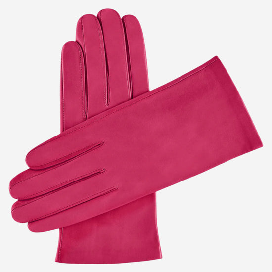 Sofia (deep pink) -  Italian lambskin leather gloves with silk lining - Leather Gloves Online - Luxury Leather Gloves - 2