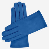 Sofia (blue) - Italian lambskin leather gloves with silk lining - Leather Gloves Online - Luxury Leather Gloves - 2