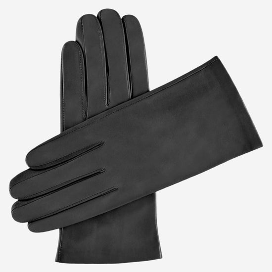 Sofia (grey) - Italian lambskin leather gloves with silk lining - Leather Gloves Online - Luxury Leather Gloves - 1