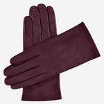 Sofia (eggplant) - Italian lambskin leather gloves with silk lining - Leather Gloves Online - Luxury Leather Gloves - 1