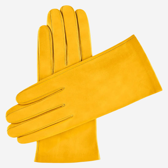 Sofia (golden rod) - Italian lambskin leather gloves with silk lining - Leather Gloves Online - Luxury Leather Gloves - 1
