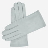 Sofia (ash grey) - Italian lambskin leather gloves with silk lining