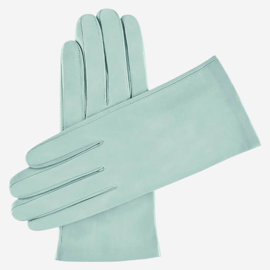 Sofia (sky) - Italian lambskin leather gloves with silk lining - Leather Gloves Online - Luxury Leather Gloves - 1