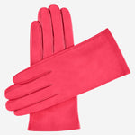 Sofia (coral) - Italian lambskin leather gloves with silk lining - Leather Gloves Online - Luxury Leather Gloves - 1
