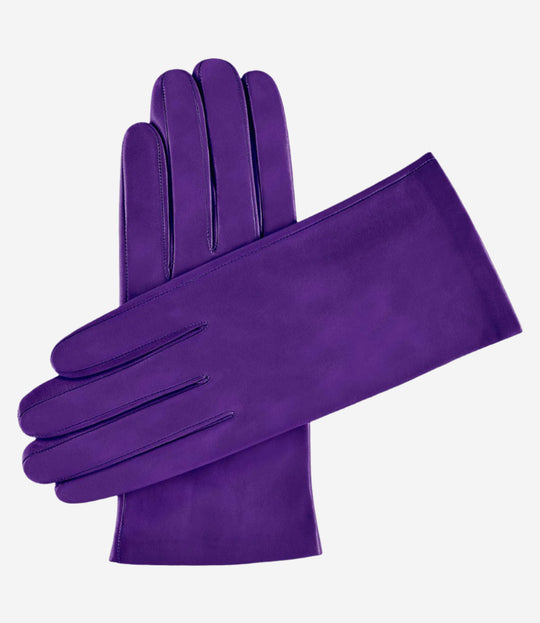 Sofia (violet) - Italian lambskin leather gloves with silk lining